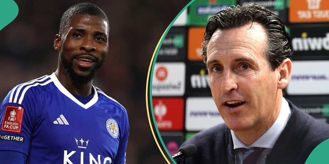 Iheanacho/Leicester City/Aston Villa manager Unai Emery Iheanacho/Leicester City/Aston Villa manager Unai Emery