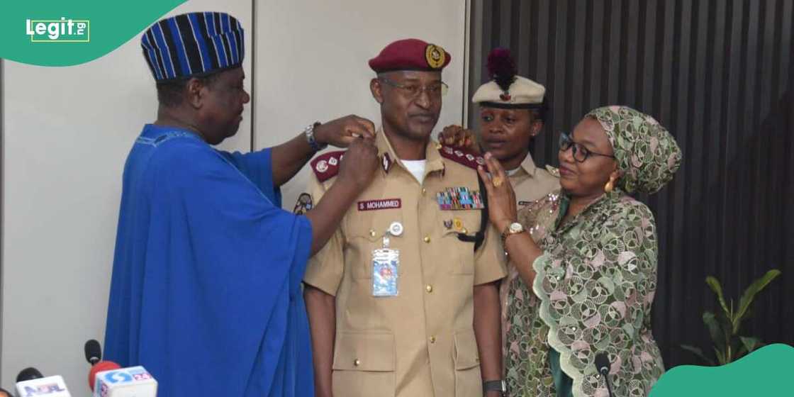 SGF tasks new FRSC boss on professionalism after decorating him in Abuja SGF tasks new FRSC boss on professionalism after decorating him in Abuja