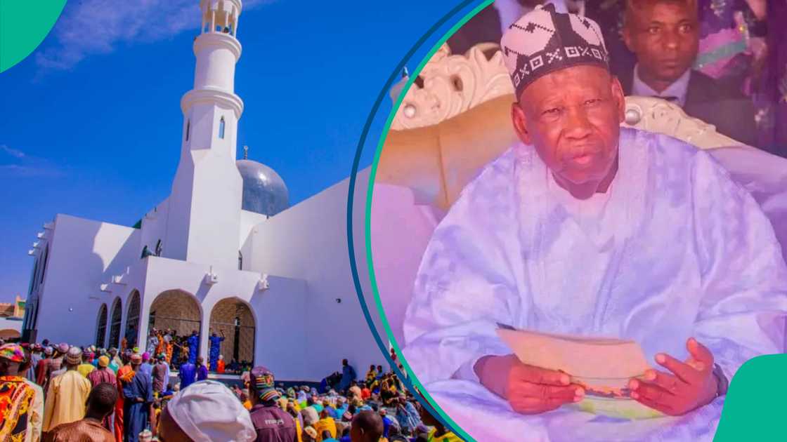 Abdullahi Ganduje ya kaddamar da masallaci Juma'a da ministar Abuja ta gina a Kano Abdullahi Ganduje ya kaddamar da masallaci Juma'a da ministar Abuja ta gina a Kano