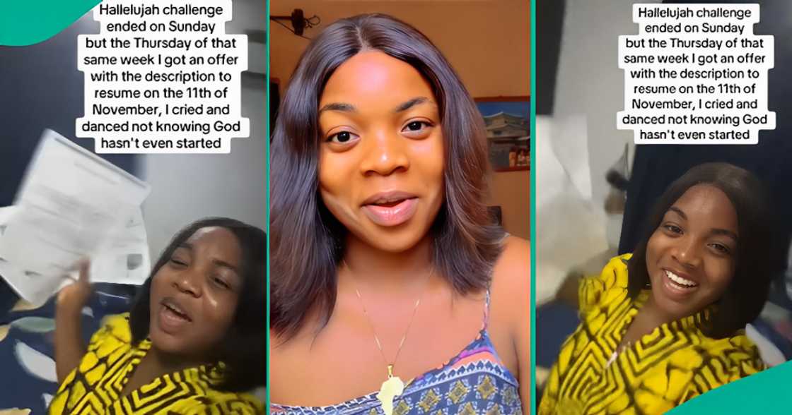 Hallelujah Challenge Testimony: Lady gets two job offers after dancing with fake acceptance letter Hallelujah Challenge Testimony: Lady gets two job offers after dancing with fake acceptance letter