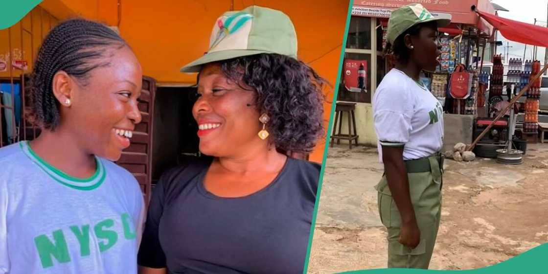 Nigerian lady salutes corper in NYSC uniform Nigerian lady salutes corper in NYSC uniform