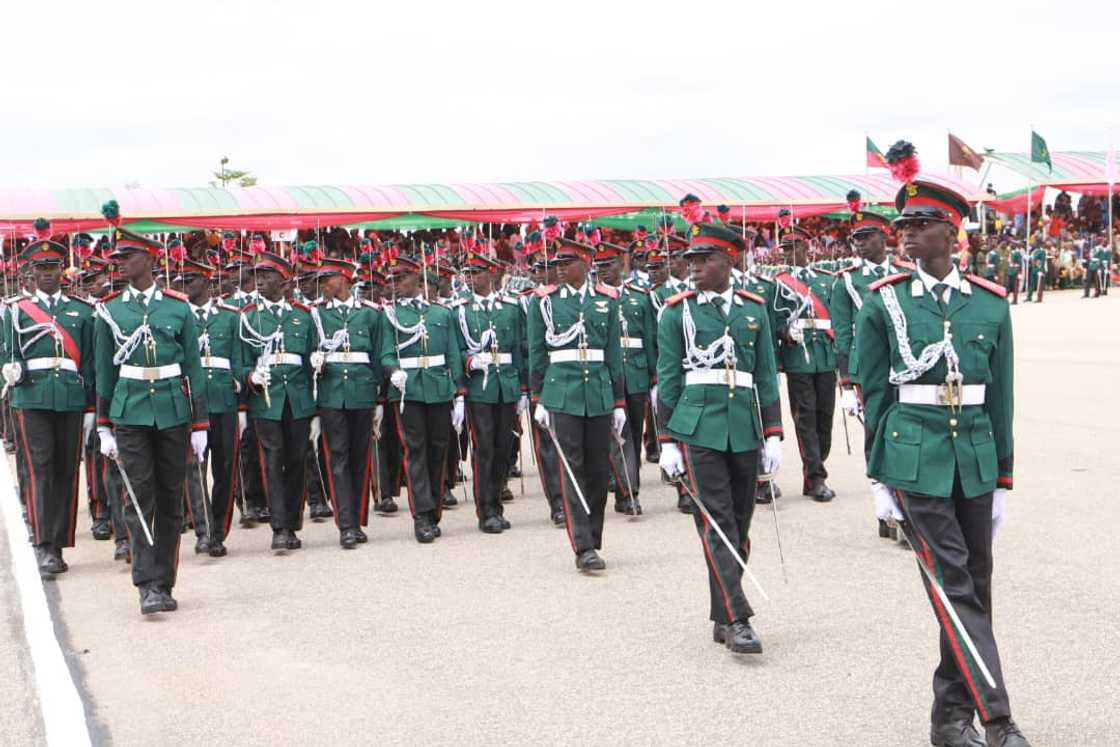 NDA officials marching during an official function NDA officials marching during an official function