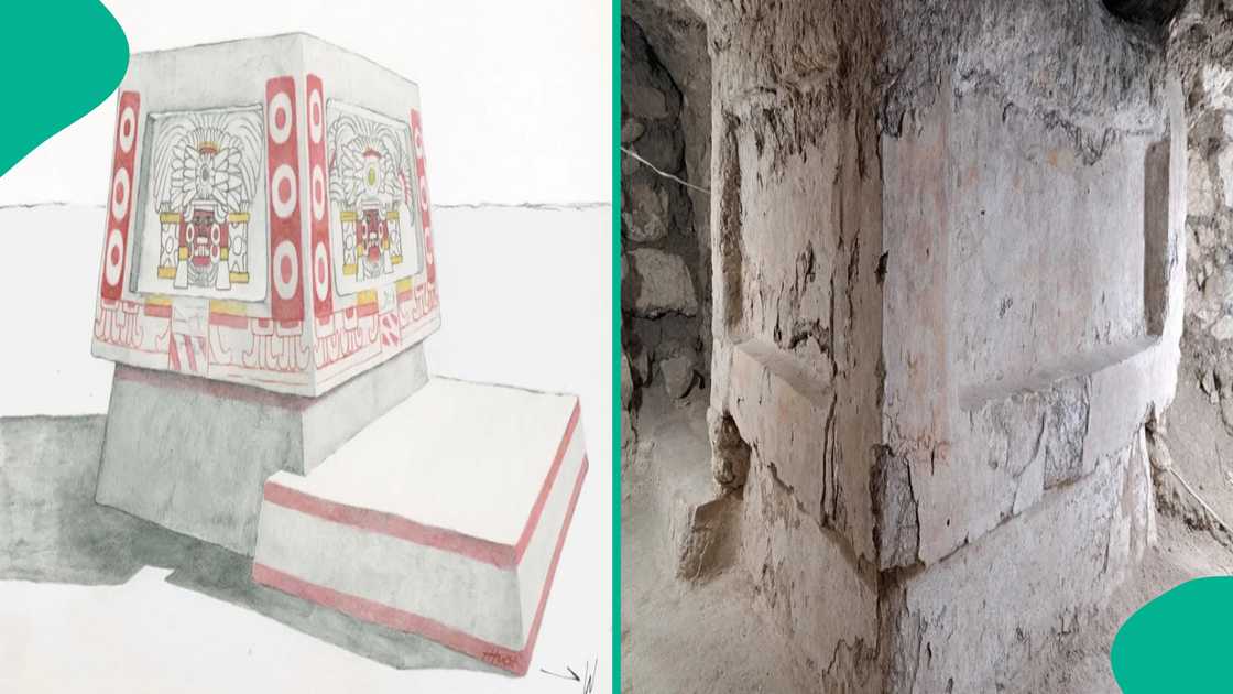 A reconstruction of the altar found in Mexico by researchers. A reconstruction of the altar found in Mexico by researchers.