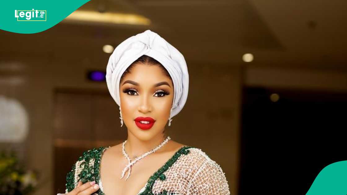 Tonto Dikeh sweeps and cleans cuirch before service Tonto Dikeh sweeps and cleans cuirch before service