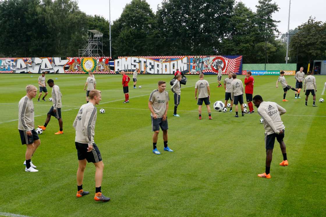 Ajax football players during the First Training Ajax at the De Toekomst on 20 June 2018 in Amsterdam Netherlands. Ajax football players during the First Training Ajax at the De Toekomst on 20 June 2018 in Amsterdam Netherlands.