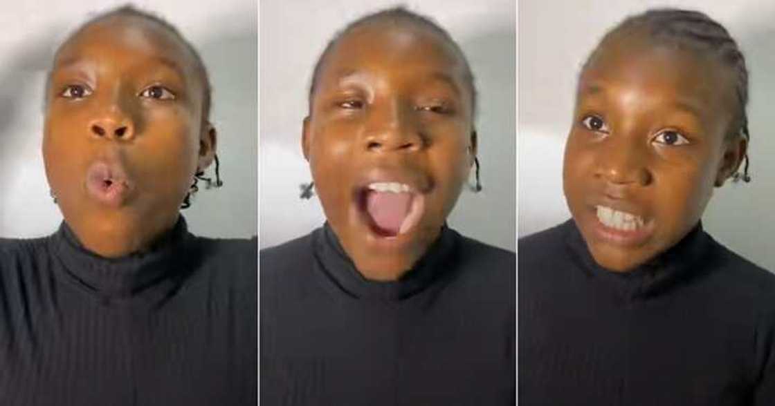 Young girl displays perfect acting skill. Young girl displays perfect acting skill.