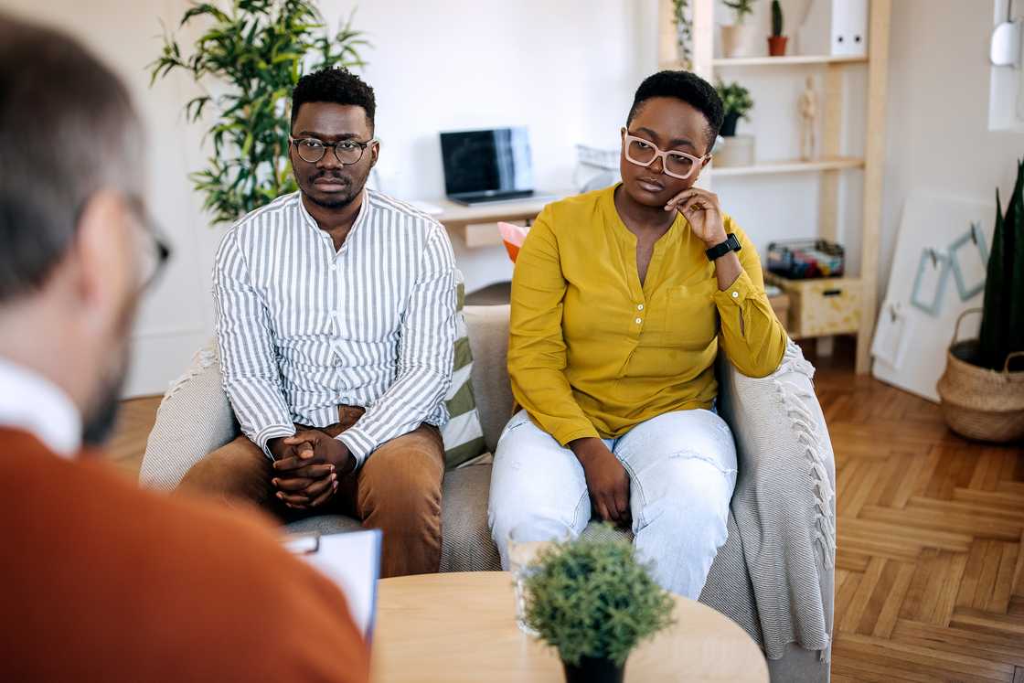 A couple during therapy