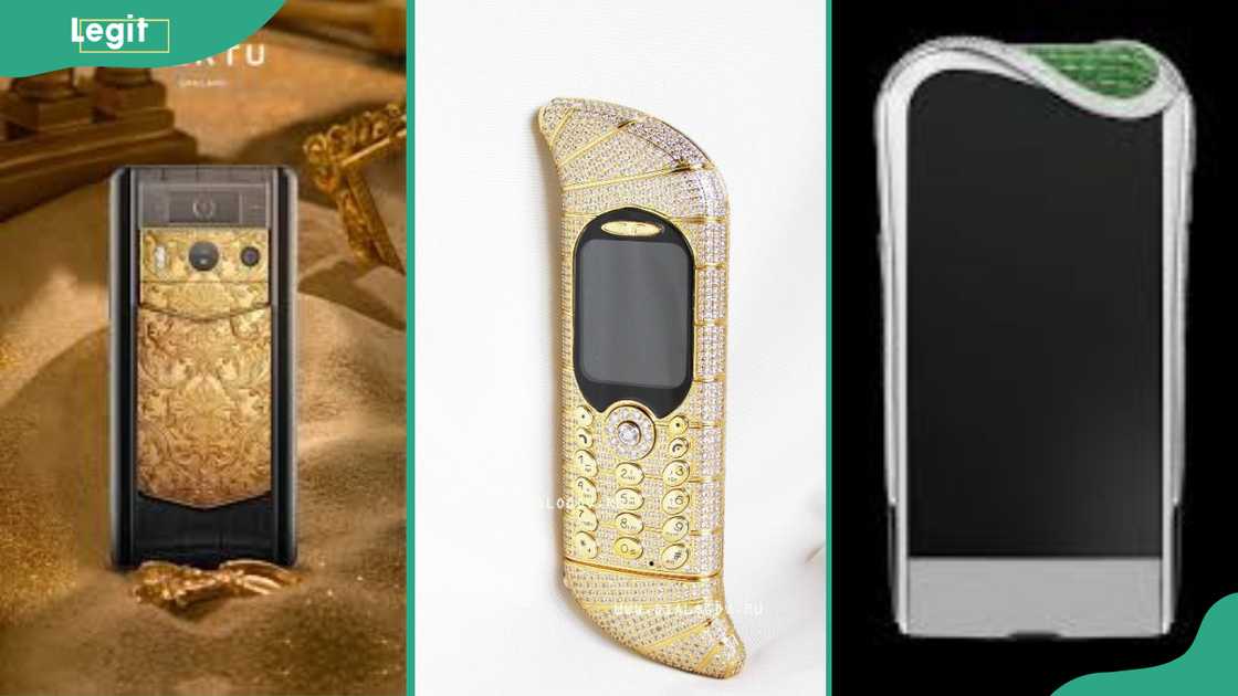 Vertu Aster P Gold (L) Goldvish Le Million (C) Savelli Emerald Night (R)