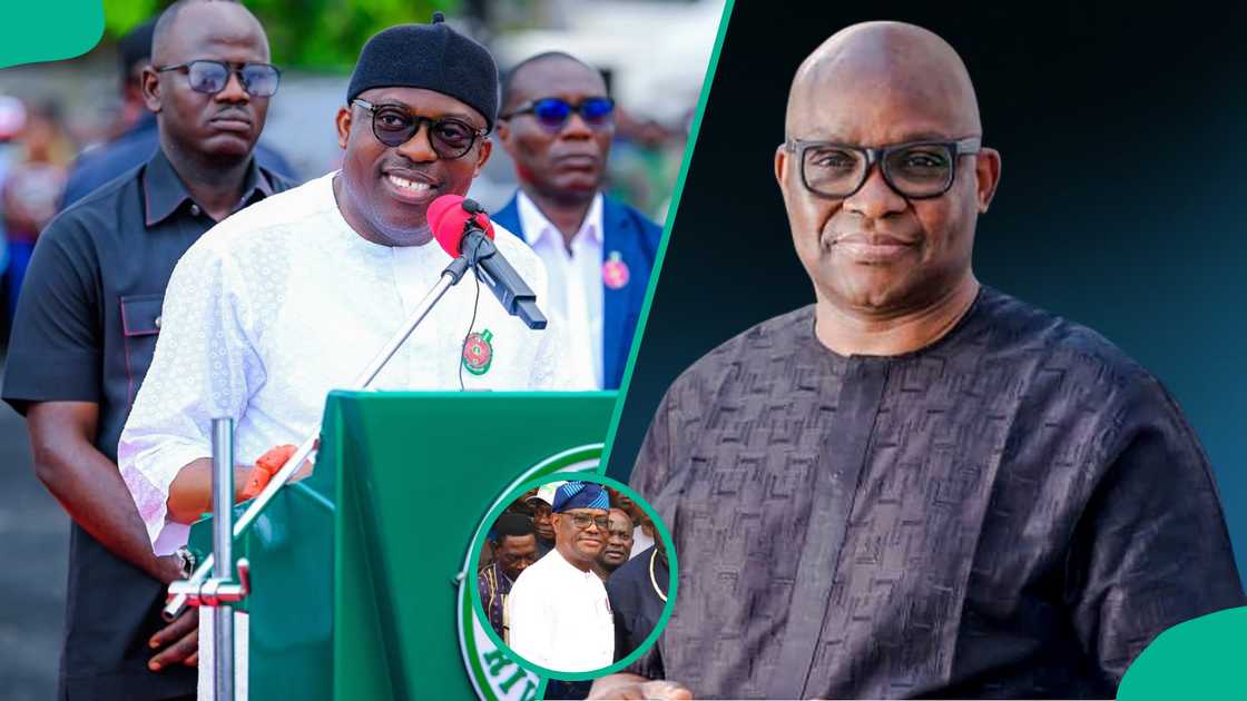 Ayo Fayose criticises Rivers Governor Fubara over APC leadership claim, cites Lagos example, calls emergency rule his political lifeline, praises Tinubu’s overriding influence.