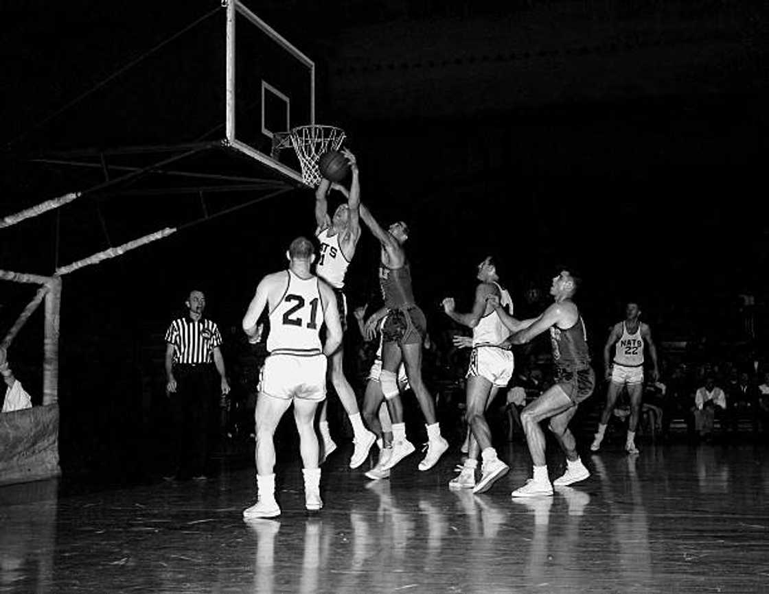 New York Knicks v Syracuse Nationals in Syracuse, New York. New York Knicks v Syracuse Nationals in Syracuse, New York.