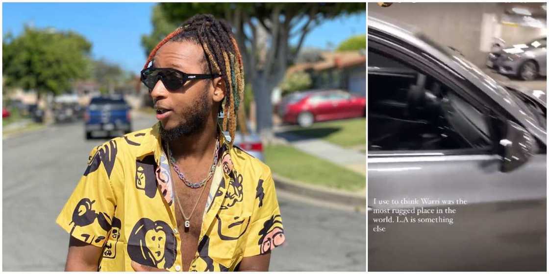 Rapper Yungsix in shock as his car gets burgled in Los Angeles (video) Rapper Yungsix in shock as his car gets burgled in Los Angeles (video)
