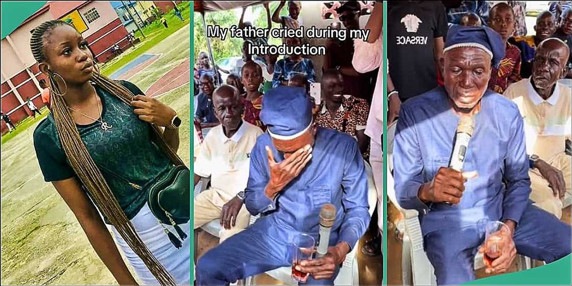 Emotional father cries during daughter's introduction Emotional father cries during daughter's introduction