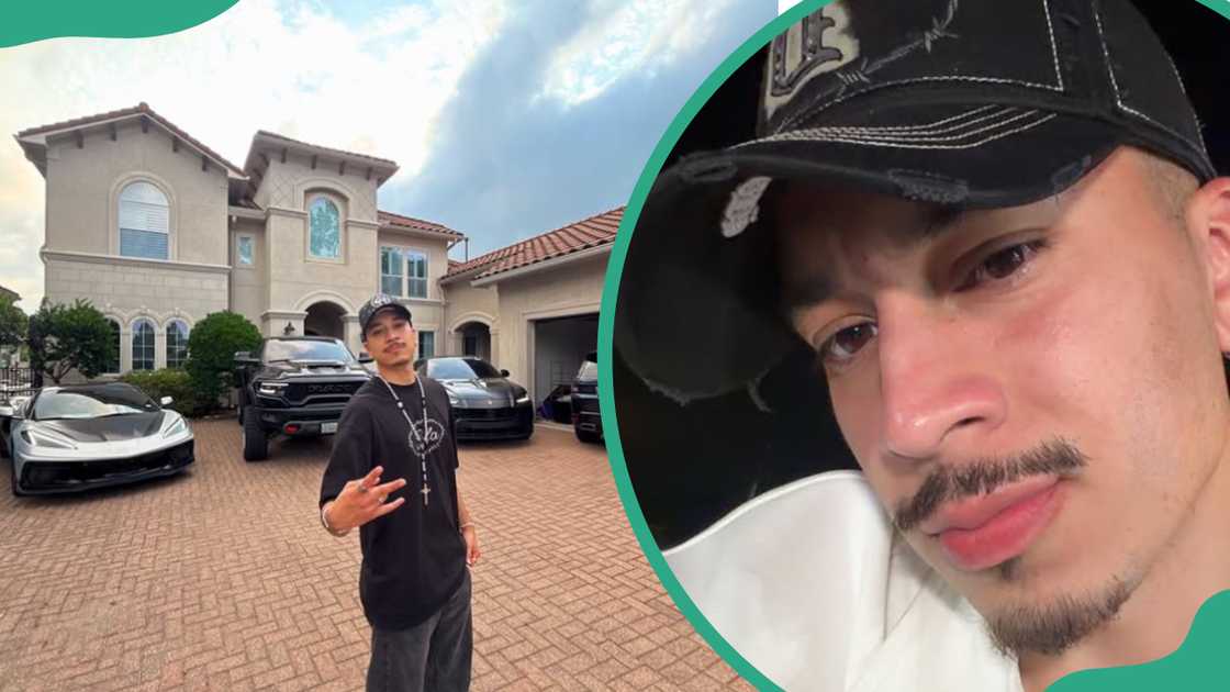 Santea at a parking lot and wearing a black cap Santea at a parking lot and wearing a black cap