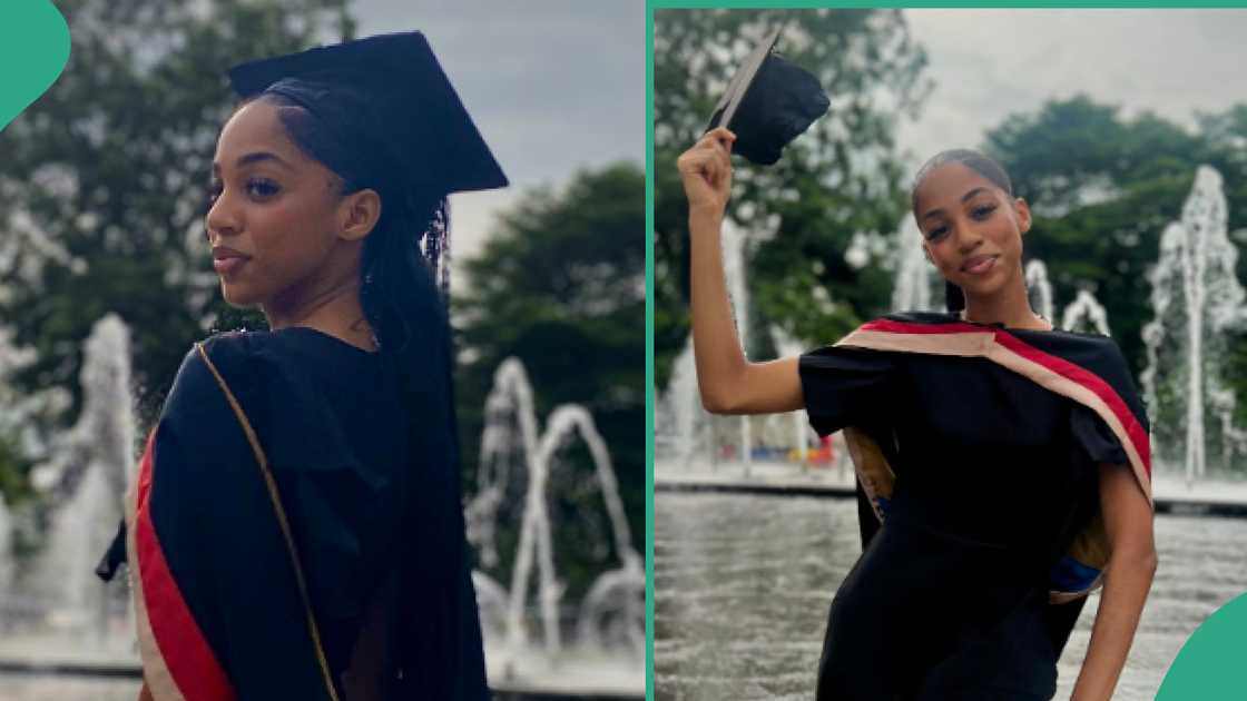 Lady graduates with first class from Babcock University.