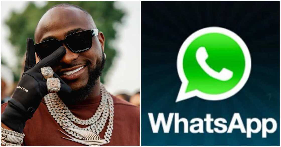 Davido Reacts to WhatsApp new feature updates Davido Reacts to WhatsApp new feature updates