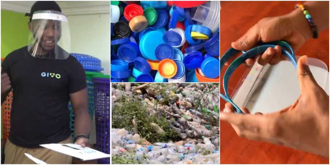 Meet Nigerian man who is using waste materials to create face shield and mask Meet Nigerian man who is using waste materials to create face shield and mask