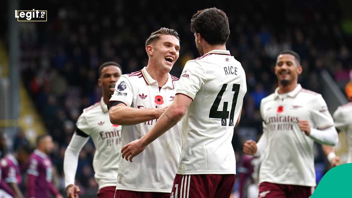 Viktor Gyokeres, Declan Rice, Arsenal, Burnley, Premier League, Football.
