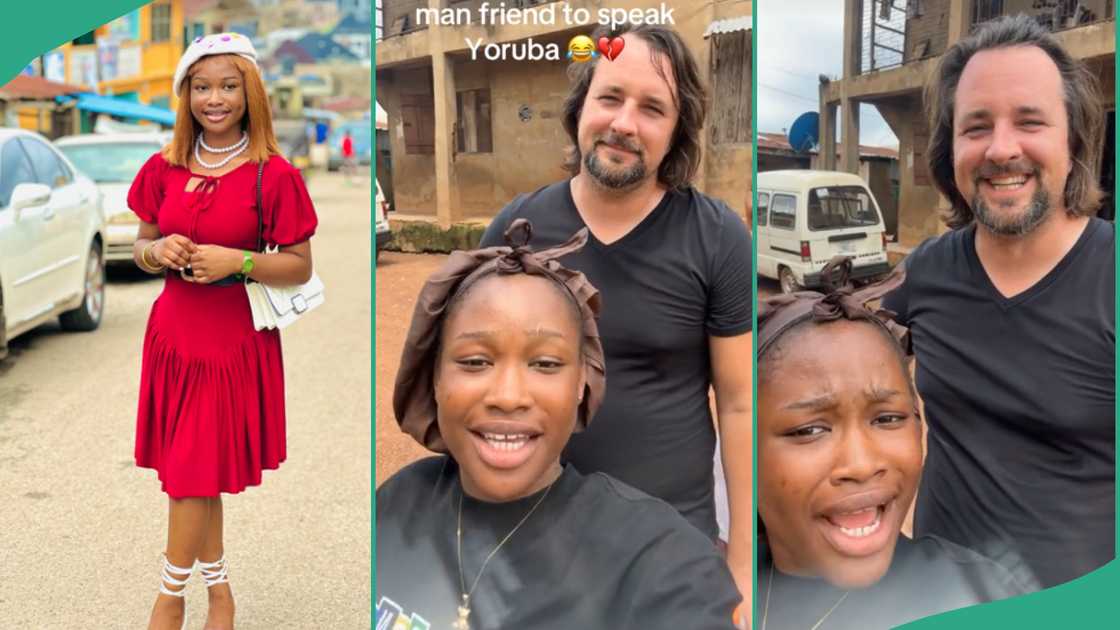 Lady displays white man who came to Nigeria to see her