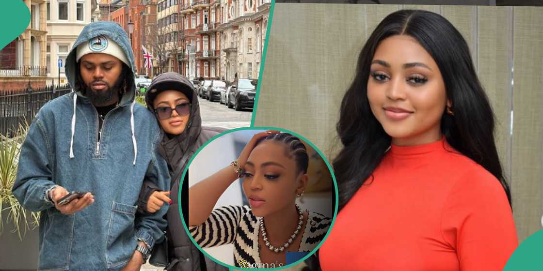 Regina Daniels speaks as her brother smokes beside her