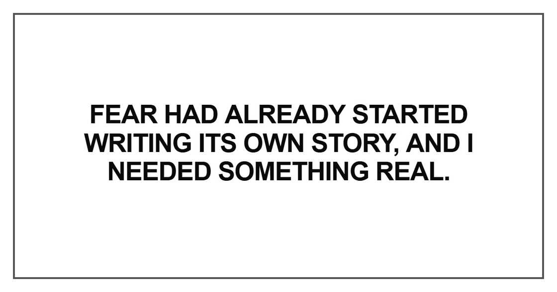 Fear had already started writing Fear had already started writing