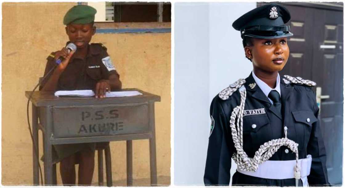 Photos of a lady who became a police officer. Photos of a lady who became a police officer.