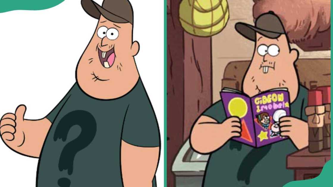 Soos Ramirez with a thumbs-up sign (L). The character reading a book (R) Soos Ramirez with a thumbs-up sign (L). The character reading a book (R)