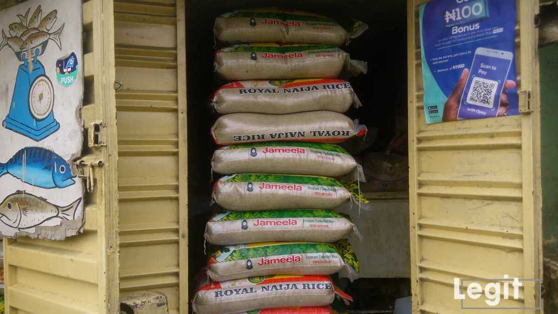 Bag of rice, Lagos market Bag of rice, Lagos market