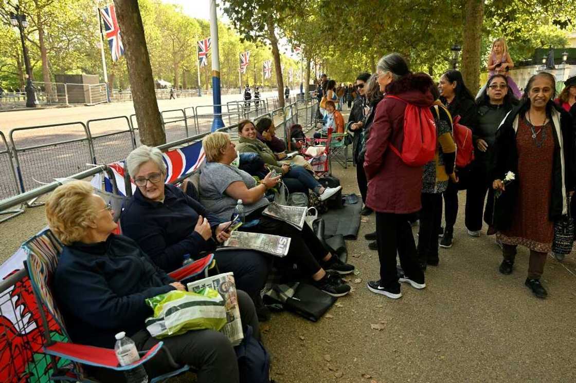 Members of the public camp have begun camping for a front row position for the funeral Members of the public camp have begun camping for a front row position for the funeral