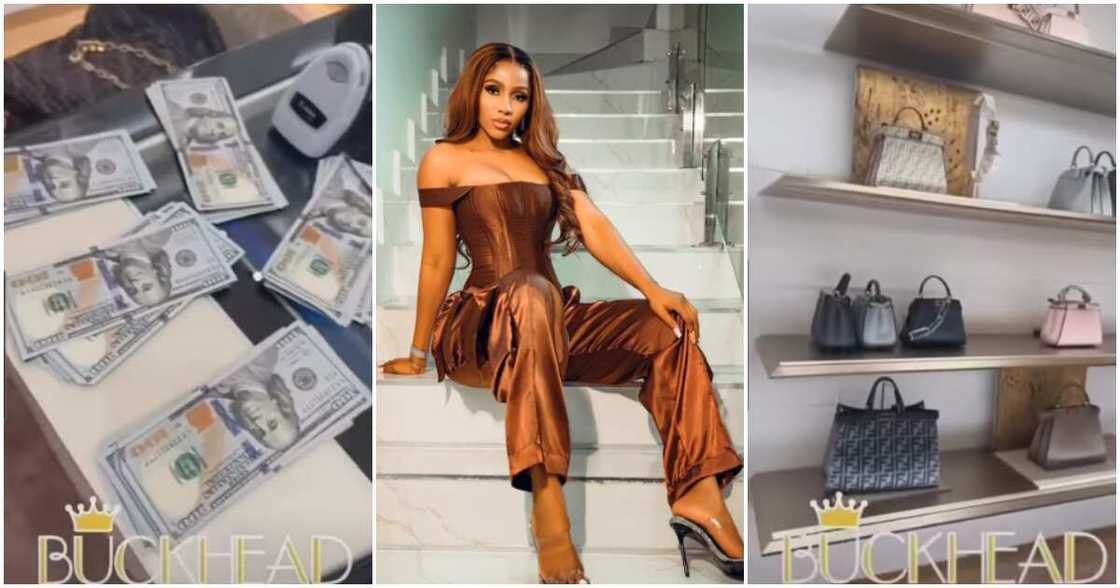 BBNaija star Mercy Eke flaunts dollar bundles in US.