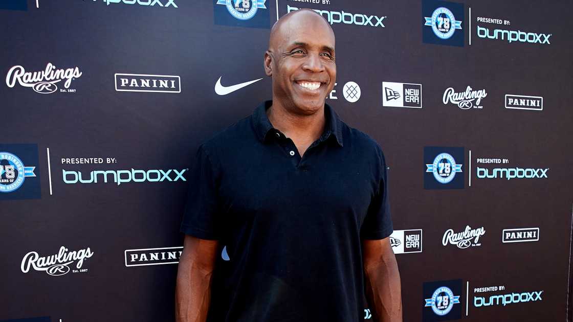 Barry Bonds attends the Bumpboxx's celebrity softball game.