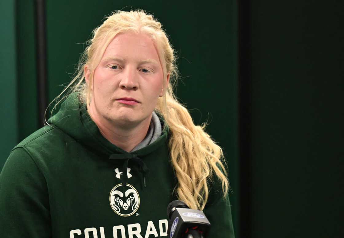 Mya Lesnar appears at a press conference Mya Lesnar appears at a press conference