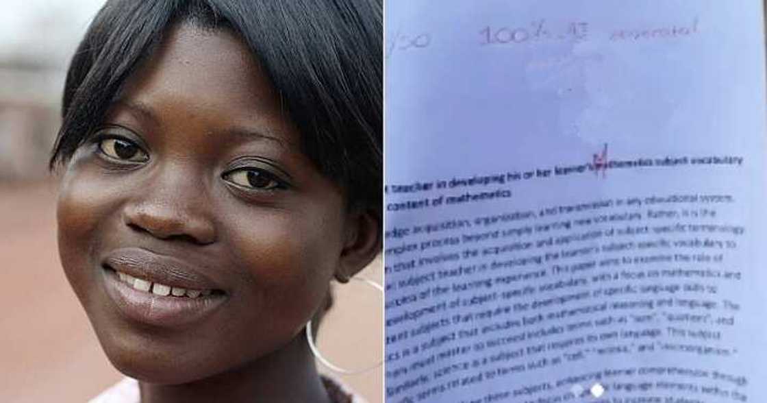 Lady displays exam result Lady displays exam result