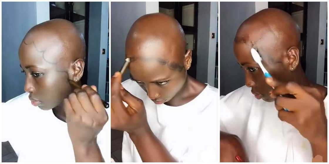bald woman/hairstyle trend/laid edges bald woman/hairstyle trend/laid edges