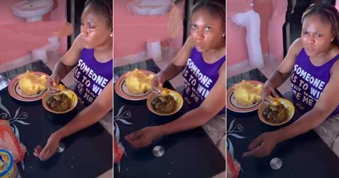 Nigerian man slams wife for consuming a big plate of eba Nigerian man slams wife for consuming a big plate of eba