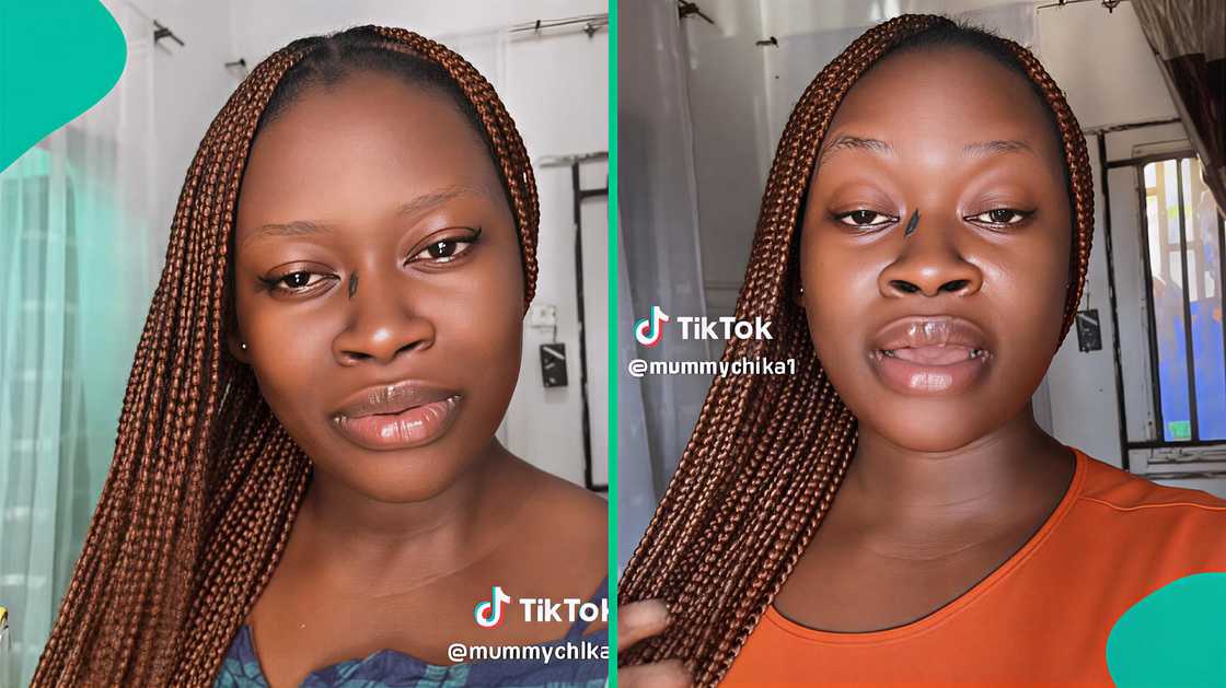 Woman speaking calmly while addressing a topic on relationships.