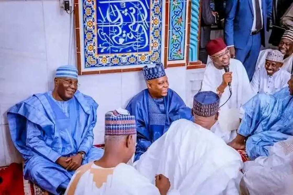 Atiku da Shettima a wajen daurin aure a Abuja Atiku da Shettima a wajen daurin aure a Abuja