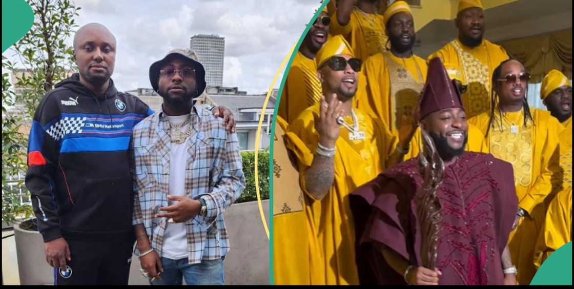 Isreal DMW and Davido, Davido and groomsmen Isreal DMW and Davido, Davido and groomsmen