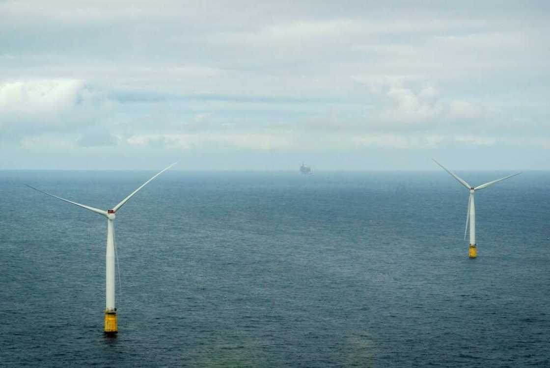 The turbines of Hywind Tampen wind farm are built on floating platforms that are anchored to the seabed The turbines of Hywind Tampen wind farm are built on floating platforms that are anchored to the seabed