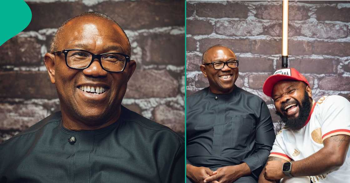 Peter Obi on a podcast.