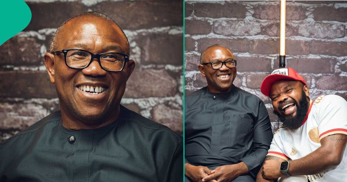 Peter Obi on a podcast. Peter Obi on a podcast.