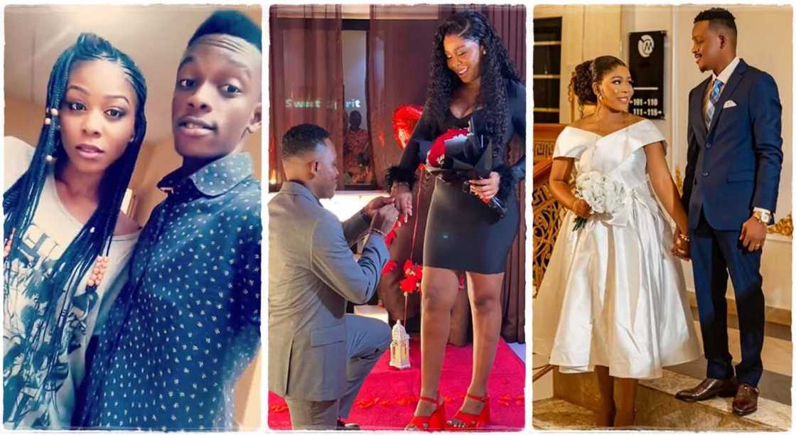 Lady marries her coursemate after dating for seven years. Lady marries her coursemate after dating for seven years.