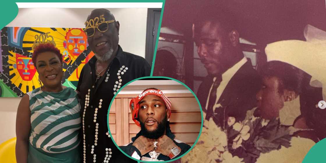 Burna Boy's parents, Bose and Samuel Ogulu, share lovely throwback photos as they mark their 35th wedding anniversary. Burna Boy's parents, Bose and Samuel Ogulu, share lovely throwback photos as they mark their 35th wedding anniversary.