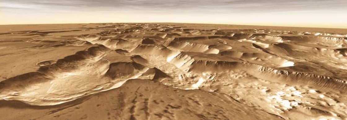 An aerial view of west of Valles Marineris An aerial view of west of Valles Marineris