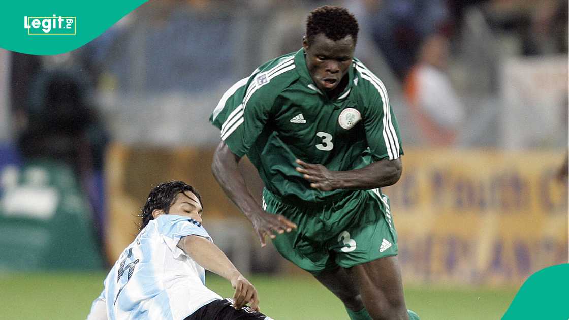 Taye Taiwo, Flying Eagles, Nigeria, Argentina, Netherlands, 2005. Taye Taiwo, Flying Eagles, Nigeria, Argentina, Netherlands, 2005.