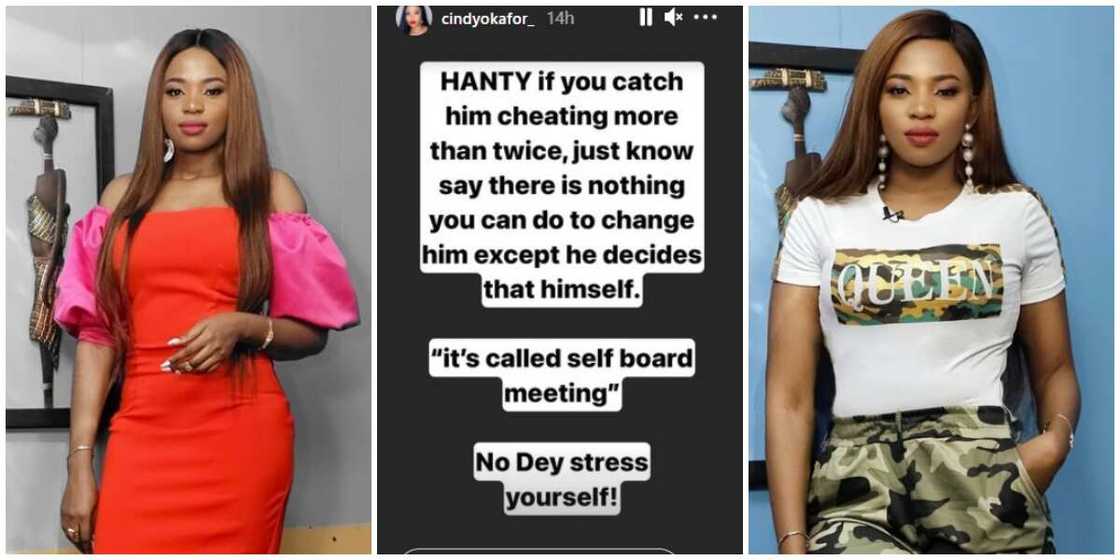 If you catch him cheating more than twice, there is nothing you can do change him - BBNaija Cindy If you catch him cheating more than twice, there is nothing you can do change him - BBNaija Cindy