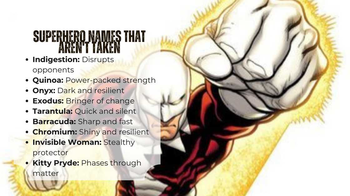 Cool superhero names that aren't taken