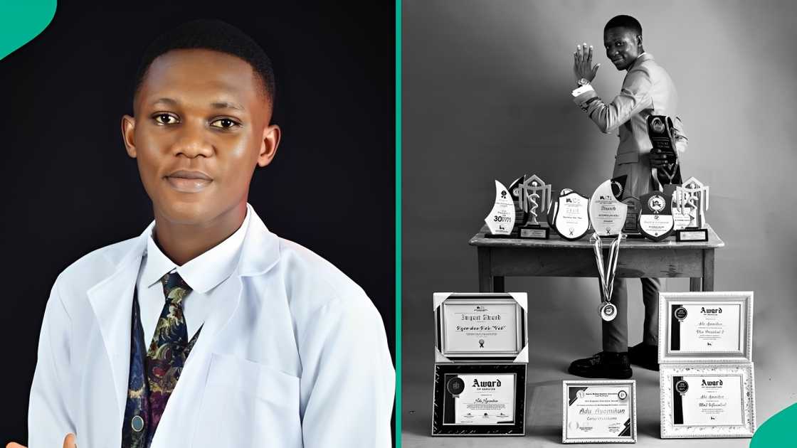 A man celebrates as he graduates as a doctor from OOU 11 years after he finished secondary school.