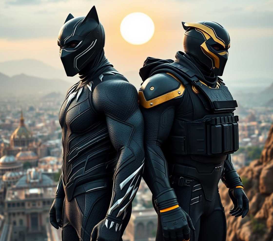 Black Panther and Erik Killmonger Black Panther and Erik Killmonger