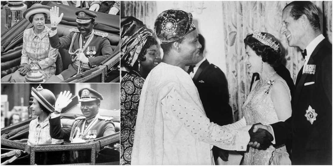 Once Upon a Time: Massive Reactions as Photos Show Queen Elizabeth Riding with Yakubu Gowon Once Upon a Time: Massive Reactions as Photos Show Queen Elizabeth Riding with Yakubu Gowon