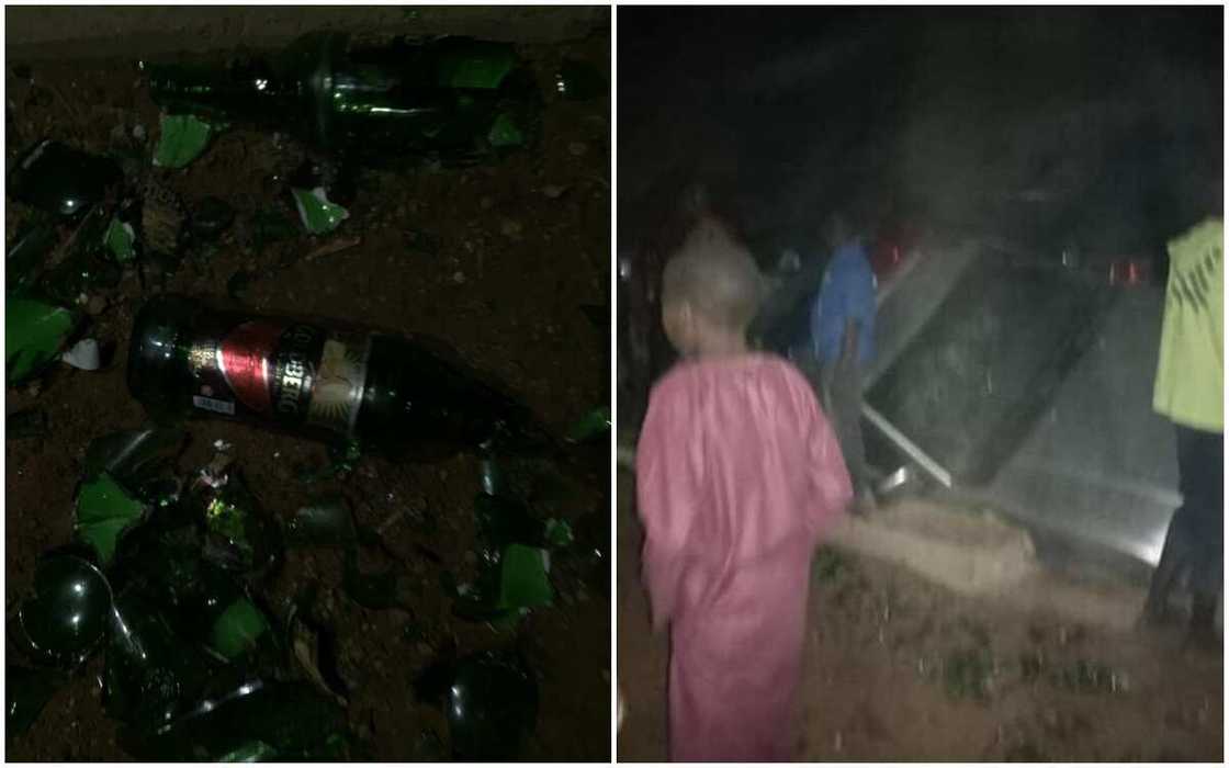 Kano: Motar Giya Ta Faɗi Kusa Da Ofishin Hisbah, Wasu Sun Ƙi Kai Dauƙi Don Gudun Fushin Allah Kano: Motar Giya Ta Faɗi Kusa Da Ofishin Hisbah, Wasu Sun Ƙi Kai Dauƙi Don Gudun Fushin Allah